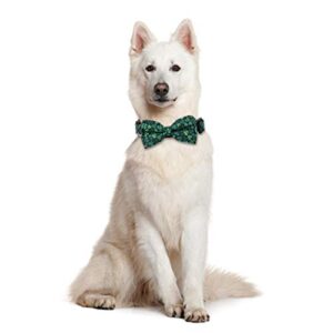 St.Patrick's Day Dog Collar with Removable Cute Bow Tie Adjustable Pet Collars Medium