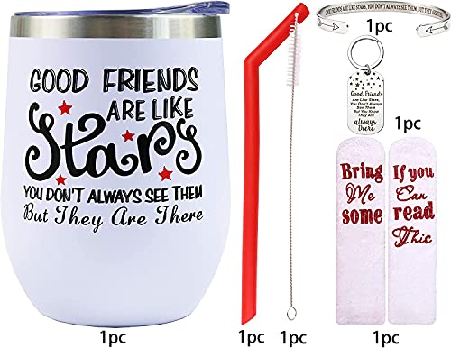 Birthday Gifts for Friends,Birthday Gifts for Friends Female,Christmas Gifts,Good Friends are Like Stars Gifts,Gifts for Female Friends,Best Friend Tumbler,Friendship Mug,Birthday Present for Friends