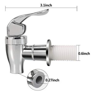 Silver Beverage Dispenser Replacement Spigot, Push Style Spigot for Beverage Dispenser Carafe, Water Dispenser Replacement Faucet (2 PACK)