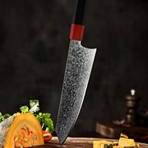 SANNKA Chef Knife Kiritsuke Knife 8.5 inch Damascus Knife Kitchen Knife Japanese Knife VG10 High Carbon Steel Knife 67-Layer Steel Japanese Kitchen Knife Cooking Knife Sharp Knife with Knife Sheath