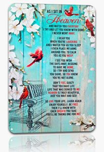 super durable vintage tin sign cardinals as i sit in heaven and watch you everyday -home wall decoration patio garage bar decoration sign12 x 8 inches