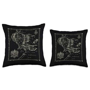 New Line Cinema The Lord of The Rings Map of Middle Earth Throw Pillow, 18x18, Multicolor