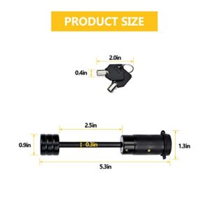 Trailer Hitch Coupler Locking Pin 1/4 Inch Diameter 2-1/2 Inch Long for Truck Car and Boat Fits Class III IV Hitches Cenipar Towing Locks