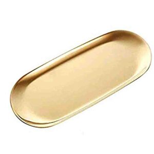 N-brand Serving Trays Gold Tray Towel Tray Jewelry Organizer Gold Oval Tray Dish Plate Tea Tray