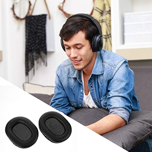 SOLUSTRE Wireless Headphones Wireless IEM 2pcs Headphone Replacement Pads Leather Headset Earpad Compatible for ATH- MSR7 - M50 - M50cwh (Leather) Headphones Wireless Headphones Wireless