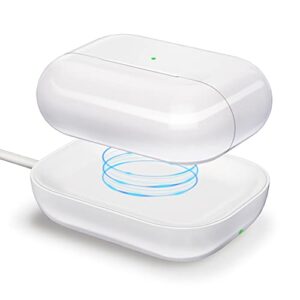 airpods pro charger, wireless charger for airpods 3rd/airpods pro 2nd/airpods pro/airpods, fast wireless charging station for apple earbuds earpods, wireless charger pad for airpods earphone white