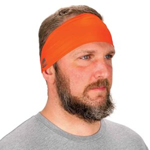 ergodyne chill its 6634 cooling headband, sports headbands for men and women, moisture wicking , orange