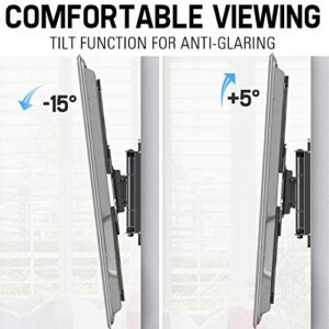 Mounting Dream TV Wall Mount Swivel and Tilt, Full Motion TV Bracket with Articulating Arm for 42-70 Inch Flat/Curved Screen TVs, up to VESA 600x400mm and 80 LBS Fits 16" Studs, MD2653
