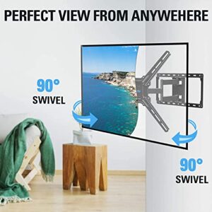 Mounting Dream TV Wall Mount Swivel and Tilt, Full Motion TV Bracket with Articulating Arm for 42-70 Inch Flat/Curved Screen TVs, up to VESA 600x400mm and 80 LBS Fits 16" Studs, MD2653