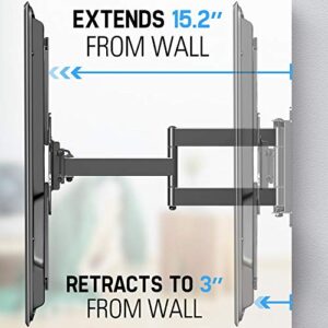 Mounting Dream TV Wall Mount Swivel and Tilt, Full Motion TV Bracket with Articulating Arm for 42-70 Inch Flat/Curved Screen TVs, up to VESA 600x400mm and 80 LBS Fits 16" Studs, MD2653