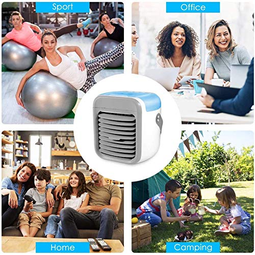Pesonder Portable, Personal 3-in-1, Compact Evaporative Cooler Humidifier, 3 Wind Speed Desktop Air Conditioner Fan, Suitable for Home/Office, Gray