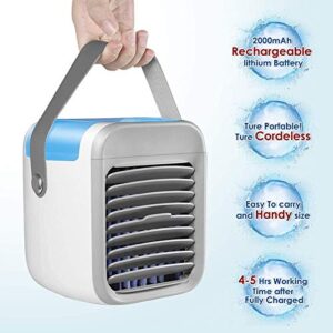 Pesonder Portable, Personal 3-in-1, Compact Evaporative Cooler Humidifier, 3 Wind Speed Desktop Air Conditioner Fan, Suitable for Home/Office, Gray