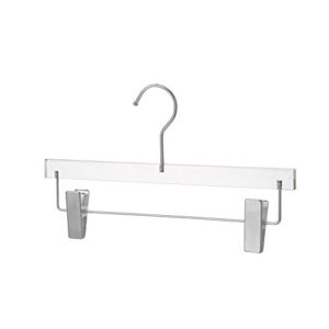 ybm home quality acrylic clear skirt hangers made of clear acrylic for a luxurious look and feel for wardrobe closet, skirt hangers organizes closet, silver, 4103-1