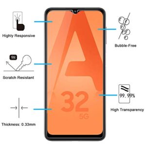 NEW'C [3 Pack] Designed for Samsung Galaxy A32 5G Screen Protector Tempered Glass, Case Friendly Ultra Resistant