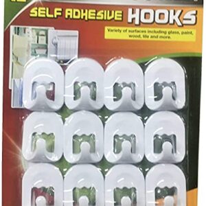 12 Piece Self Adhesive Hooks, Bathroom, Kitchen, Storage