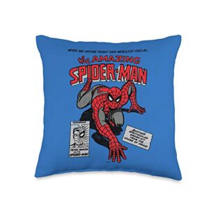 marvel amazing spider-man retro comic throw pillow, 16x16, multicolor
