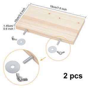 AHANDMAKER Pet Perch Platform Stand Wood, 2 Pcs Square Shelf Stand Board for Small Animals Parrot Gerbil Rat Mouse Chinchilla Hamster Cage Accessories Exercise Toys