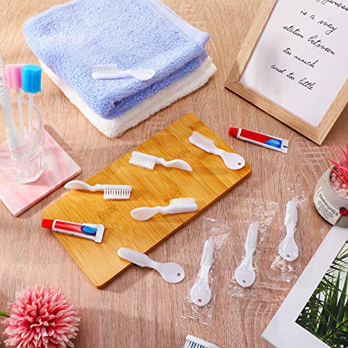 100 Pieces Handle Toothbrush Thumbprint Individually Packaged Security Toothbrush Bulk Toothbrush with Short Handle Soft Bristles, Portable Toothbrush Travel Toothbrush for Teeth Cleaning, Mini Size
