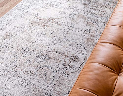 Rugs.com Oregon Collection Rug – 9' x 12' Ivory Low-Pile Rug Perfect for Living Rooms, Large Dining Rooms, Open Floorplans