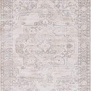 Rugs.com Oregon Collection Rug – 9' x 12' Ivory Low-Pile Rug Perfect for Living Rooms, Large Dining Rooms, Open Floorplans