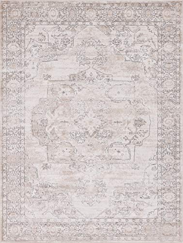 Rugs.com Oregon Collection Rug – 9' x 12' Ivory Low-Pile Rug Perfect for Living Rooms, Large Dining Rooms, Open Floorplans