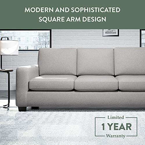 Edenbrook Wasatch Upholstered Loveseat with Track Arms – Mid Century Modern Couch, Loveseat, Oxford Brown