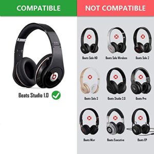 Studio1.0 Ear Pads Replacement Earpads Cushion Cover Ear Cups Repair Parts Compatible with Beats Studio 1.0 Studio (1st Gen) Wired Wireless Over-Ear Headphones (White)