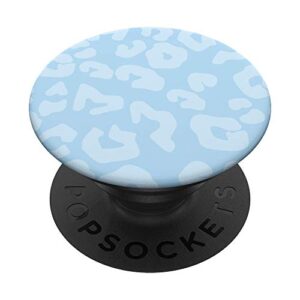 pastel blue leopard print light blue leopard cheetah animal popsockets popgrip: swappable grip for phones & tablets