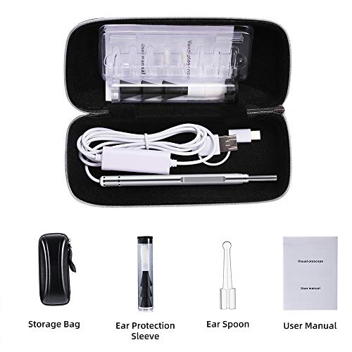 Cainda Otoscope USB Ear Camera, Ear Wax Removal Endoscope with Light for Android Phone Window and Mac PC (Not for iPhone), Digital USB Camera with Ear Cleaning Earwax Removal Tool