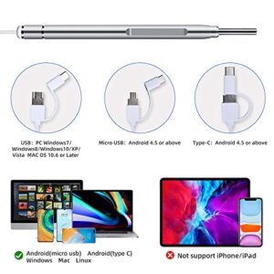 Cainda Otoscope USB Ear Camera, Ear Wax Removal Endoscope with Light for Android Phone Window and Mac PC (Not for iPhone), Digital USB Camera with Ear Cleaning Earwax Removal Tool