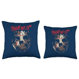Friday the 13th Jason Rough Mask Throw Pillow, 16x16, Multicolor