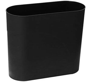 hmqci plastic rectangular small trash can wastebasket, 3 gallons, garbage container bin (black, 5.9"/12.6"/10.6")