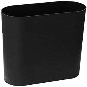 HMQCI Plastic Rectangular Small Trash Can Wastebasket, 3 Gallons, Garbage Container Bin (Black, 5.9"/12.6"/10.6")