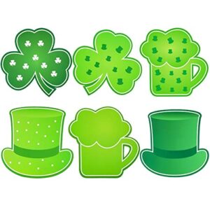 48 pieces st. patrick's day cut-outs 5.7 x 5.7 inch shamrocks cut-outs hat beer mug decoration with glue point indoor outdoor sign decor bulletin board classroom irish saint patrick's day party
