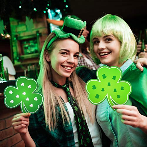 48 Pieces St. Patrick's Day Cut-Outs 5.7 x 5.7 Inch Shamrocks Cut-Outs Hat Beer Mug Decoration with Glue Point Indoor Outdoor Sign Decor Bulletin Board Classroom Irish Saint Patrick's Day Party