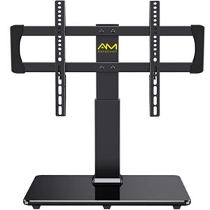 universal tv stand for 32-80 inch lcd/led/oled tvs tabletop tv stand base with vesa up to 600x400mm height adjustable tv stand mount holds up to 99lbs with tempered glass- aptvs07