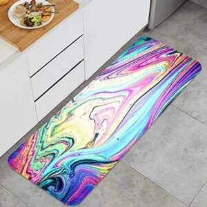 non slip kitchen mat marble art fantastic iridescent colors natural throw cushioned carpet floor rugs decor for bath living room office front door sink