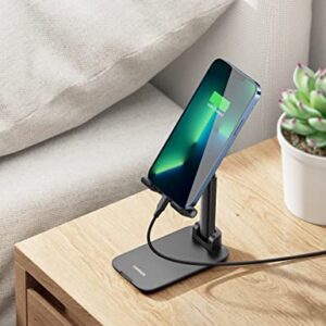 UGREEN Phone Stand Desk Foldable Holder Height Adjustable Cell Phone Cradle Dock Compatible with iPhone 14 Pro 14 Plus 13 Pro Max 12 11 SE XS XR 8 7Plus, Galaxy S23, and All Phones Black