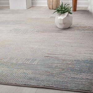 CosmoLiving by Cosmopolitan Melyna MA15A Revere Pewter Contemporary Abstract Area Rug, 8'0"X10'0"