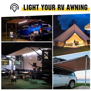 Kanruis RV Awning Led Light Strip SMD 5050 LED Chips Inside 4ft 1.23m Camping Awning Tent Dimmable Light Strip for RVing Camping Camper Motorhome Outdoors Leisure Party