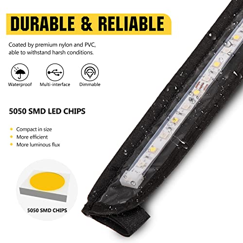 Kanruis RV Awning Led Light Strip SMD 5050 LED Chips Inside 4ft 1.23m Camping Awning Tent Dimmable Light Strip for RVing Camping Camper Motorhome Outdoors Leisure Party