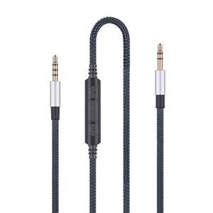 audio replacement cable with in-line mic remote volume control compatible with philips audio fidelio l2, audio fidelio x2hr, shp9600 wired, shp9500, shp9500s headphone and compatible with samsung