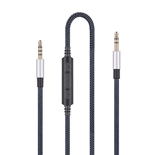 Audio Replacement Cable with in-Line Mic Remote Volume Control Compatible with Philips Audio Fidelio L2, Audio Fidelio X2HR, SHP9600 Wired, SHP9500, SHP9500S Headphone and Compatible with Samsung