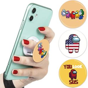 stsnano for cell phone hand holder,cartoon kawaii cute fun cool funny fashion for girls boys women, phone back ring finger holder stand for iphone/android phone/samsung/lg/motorola(amonus-3 packs)