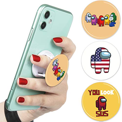 STSNano for Cell Phone Hand Holder,Cartoon Kawaii Cute Fun Cool Funny Fashion for Girls Boys Women, Phone Back Ring Finger Holder Stand for iPhone/Android Phone/Samsung/LG/Motorola(Amonus-3 Packs)