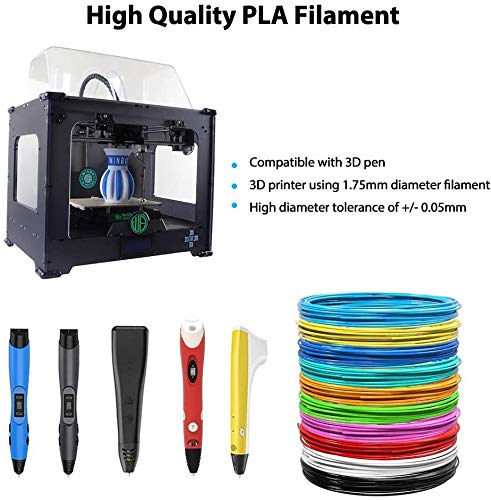 3D Pen Filament Refills 20Colors/320ft - PLA Filament 1.75mm Smooth Printing for Both 3D Printing Pen and 3D Printer - Each Color 16ft