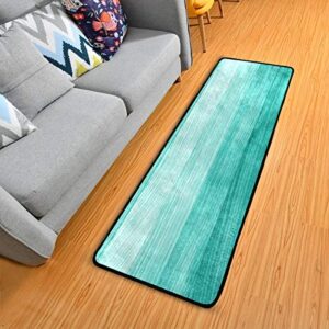 teal turquoise green wood kitchen rugs non-slip soft doormats bath carpet floor runner area rugs for home dining living room bedroom 72" x 24"