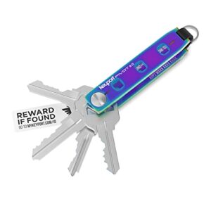 keyport pivot 2.0 stainless steel key organizer - premium key organizer keychain | compact key holder with keyportid lost & found | minimalist modular edc keychain | stainless steel