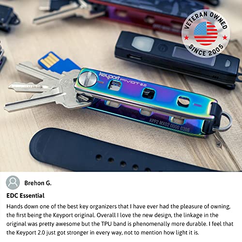 Keyport Pivot 2.0 Stainless Steel Key Organizer - Premium Key Organizer Keychain | Compact Key Holder with KeyportID Lost & Found | Minimalist Modular EDC Keychain | Stainless Steel