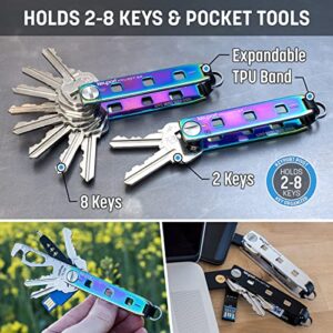 Keyport Pivot 2.0 Stainless Steel Key Organizer - Premium Key Organizer Keychain | Compact Key Holder with KeyportID Lost & Found | Minimalist Modular EDC Keychain | Stainless Steel